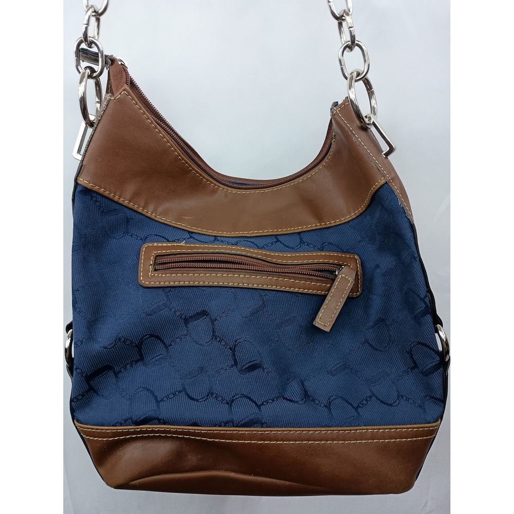 Chaps ralph lauren Shoulder Bag Blue Small Purse Shoulder Bag brown Faux Leather - Picture 6 of 9